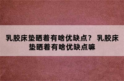 乳胶床垫晒着有啥优缺点？ 乳胶床垫晒着有啥优缺点嘛